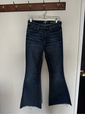 7 for All Mankind Flare Jeans with Raw Hem size 27